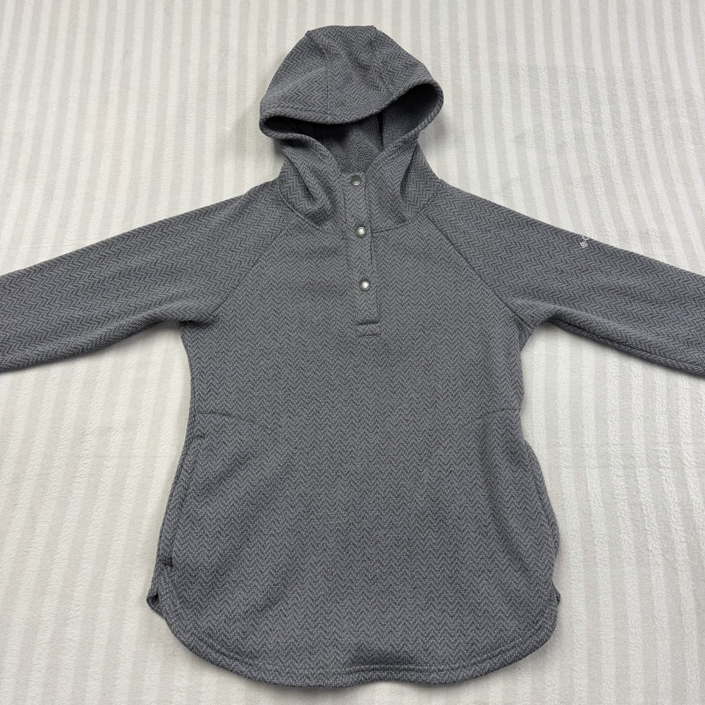 Columbia Sweater Womens Small Gray 1/4 Button Up Hoodie Shirt